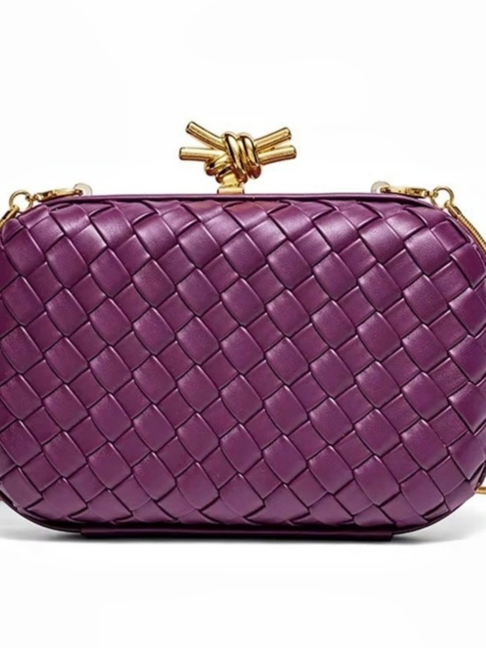 Knot Clutch Purple Woven Crossbody Evening Bag New